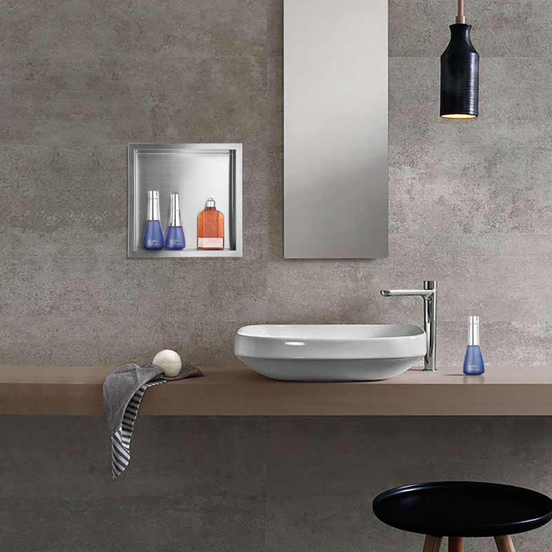 Nicho de chuveiro embutido para banheiro em aço inox 304 branco